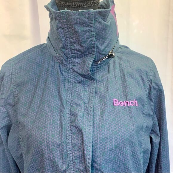 Bench Navy blue purple detail hooded barbeque jacket Sz XL - Picture 4 of 12